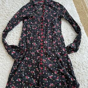 Women's Free People Floral Print Dress Black Size 0